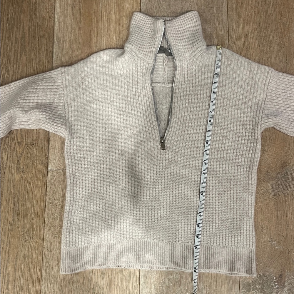 Everlane heathered oat THE HALF-ZIP SWEATER IN LUXE MERINO - Picture 6 of 6